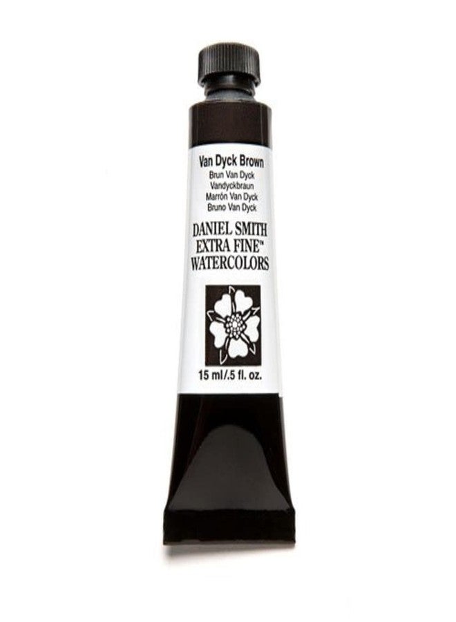 Daniel Smith Extra Fine Watercolor 15ml Paint Tube, Van Dyke Brown - Image 1